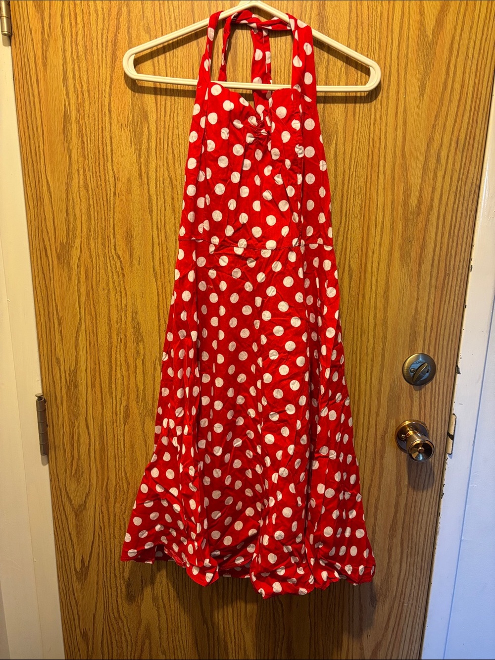 Red Polka Dot Halter Costume dress and petticoat